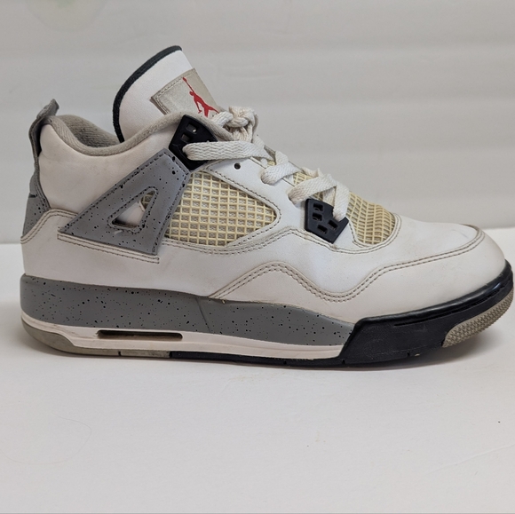 Nike Air Jordan 4 Retro OG IV White Cement Size 7Y Basketball Shoes - Picture 8 of 9